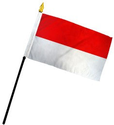 Indonesia 4in x 6in Mounted Handheld Stick Flags