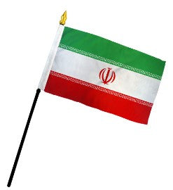 Iran 4in x 6in Mounted Handheld Stick Flags