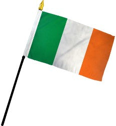 Banderas de palo de mano montadas de Irlanda de 4 x 6 pulgadas