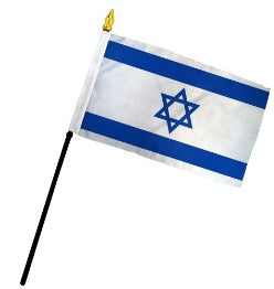 Banderas de palo de mano montadas de Israel de 4 x 6 pulgadas