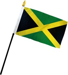 Jamaica 4in x 6in Mounted Handheld Stick Flags