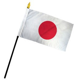 Banderas de palo de mano montadas de Japón de 4 x 6 pulgadas