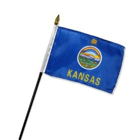 Banderas montadas de Kansas de 4 x 6 pulgadas