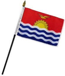 Kiribati 4in x 6in Mounted Stick Flags