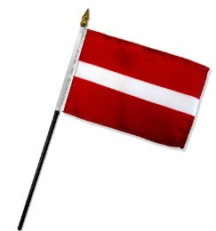 Latvia 4in x 6in Mounted Stick Flags