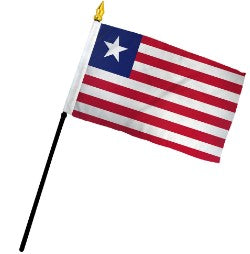 Liberia 4in x 6in Mounted Stick Flags