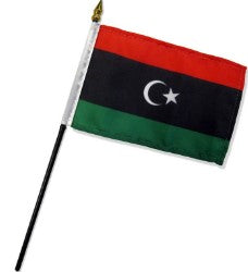 Banderas de palo montadas de Libia de 4 x 6 pulgadas
