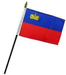Banderas de palo montadas de Liechtenstein de 4 x 6 pulgadas