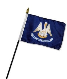 Louisiana  4in x 6in Mounted Flags