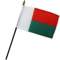 Madagascar 4in x 6in Mounted Stick Flags