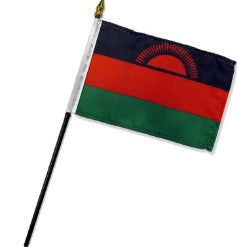 Malawi 4in x 6in Mounted Stick Flags