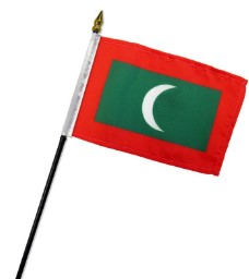 Maldives 4in x 6in Mounted Flags