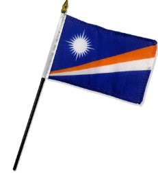 Banderas de palo montadas de las Islas Marshall de 4 x 6 pulgadas