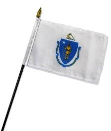 Massachusetts  4in x 6in Mounted Flags