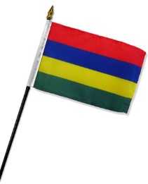 Mauritius 4in x 6in Mounted Flags