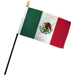 Mexico 4in x 6in Mounted Stick Flags