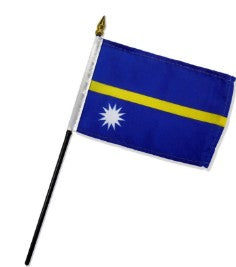 Banderas de palo montadas de Nauru de 4 x 6 pulgadas