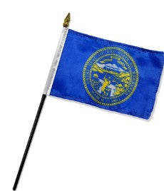 Nebraska  4in x 6in Mounted Flags