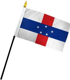 Banderas de palo montadas de Antillas Neerlandesas de 4 x 6 pulgadas