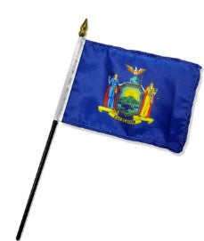 New York  4in x 6in Mounted Handheld Stick Flags