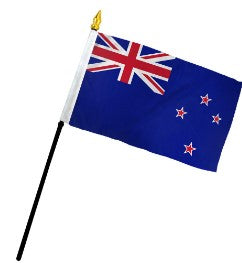 New Zealand 4in x 6in Mounted Handheld Stick Flags
