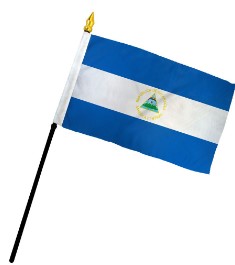 Nicaragua 4in x 6in Mounted Handheld Stick Flags