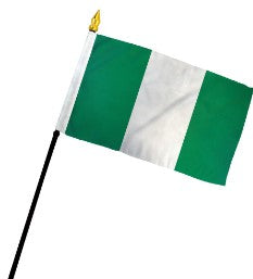 Nigeria 4in x 6in Mounted Stick Flags