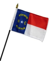 North Carolina  4in x 6in Mounted Handheld Stick Flags