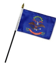 Banderas de palo de mano montadas de Dakota del Norte de 4 x 6 pulgadas
