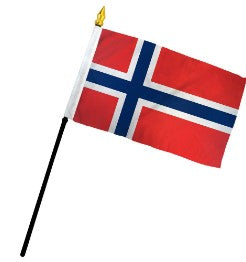 Banderas de palo de mano montadas de Noruega de 4 x 6 pulgadas