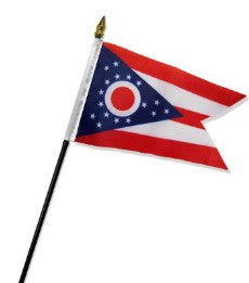 Ohio  4in x 6in Mounted Handheld Stick Flags