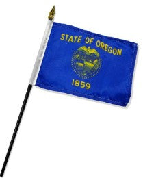 Oregon  4in x 6in Mounted Handheld Stick Flags