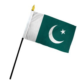 Pakistan 4in x 6in Mounted Handheld Stick Flags