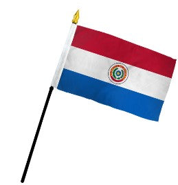 Paraguay 4in x 6in Mounted Handheld Stick Flags
