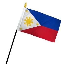 Banderas de palo de mano montadas de Filipinas de 4 x 6 pulgadas