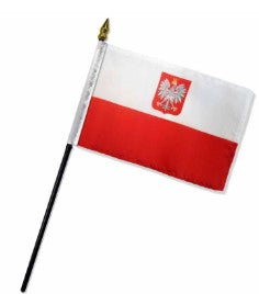 Poland w- Eagle 4in x 6in Mounted Flags