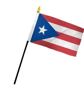 Puerto Rico 4in x 6in Mounted Stick Flags