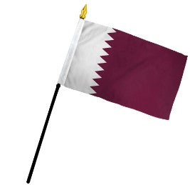 Banderas de palo montadas de Qatar de 4 x 6 pulgadas