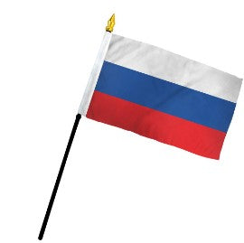 Russia 4in x 6in Mounted Stick Flags