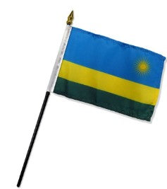 Rwanda 4in x 6in Mounted Stick Flags