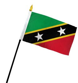 Saint Kitts-Nevis 4in x 6in Mounted Flags