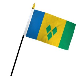 Saint Vincent &amp; Grenadines 4in x 6in Mounted Stick Flags