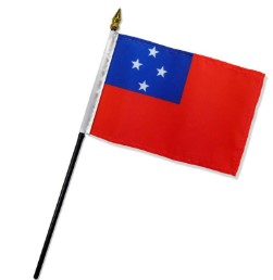 Samoa 4in x 6in Mounted Stick Flags