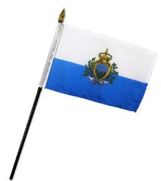 Banderas de palo montadas de San Marino de 4 x 6 pulgadas