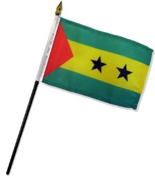 Sao Tome &amp; Principe 4in x 6in Mounted Stick Flags