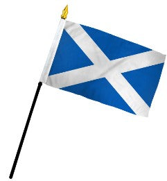 Scotland Saint Andrews Cross 4in x 6in Mounted Stick Flags