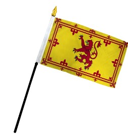 Scotland - Scottish Rampant Lion 4in x 6in Mounted Stick Flags