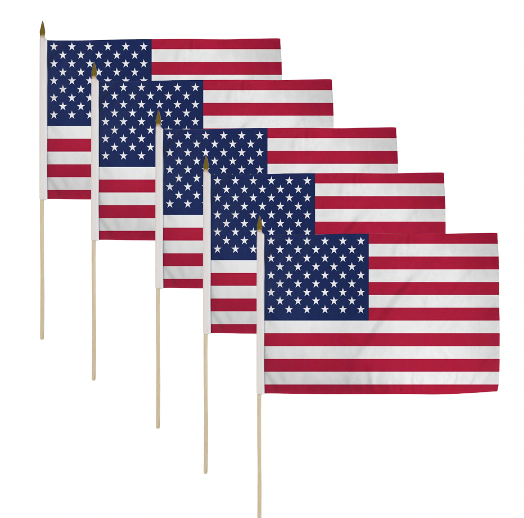 American Flags 12in x 18 in Stick Flags