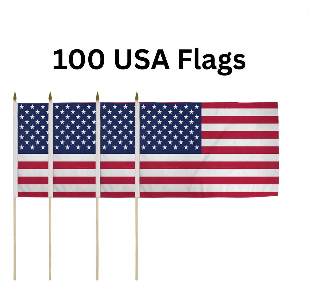 American Flags 12in x 18 in Stick Flags