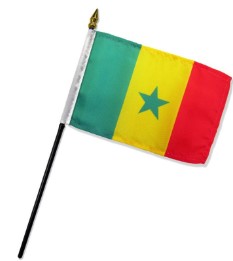Senegal 4in x 6in Mounted Stick Flags